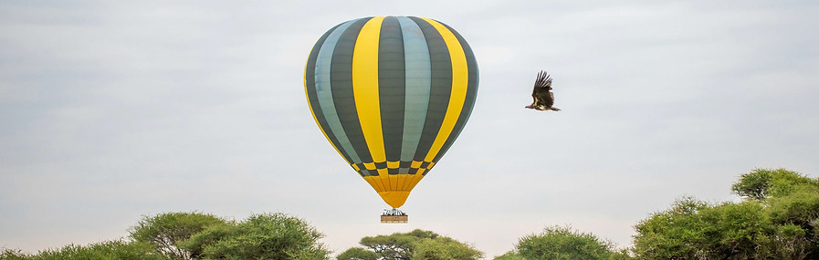 Hot air balloon during the safari