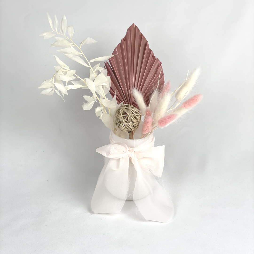 Mini pink dried arrangement