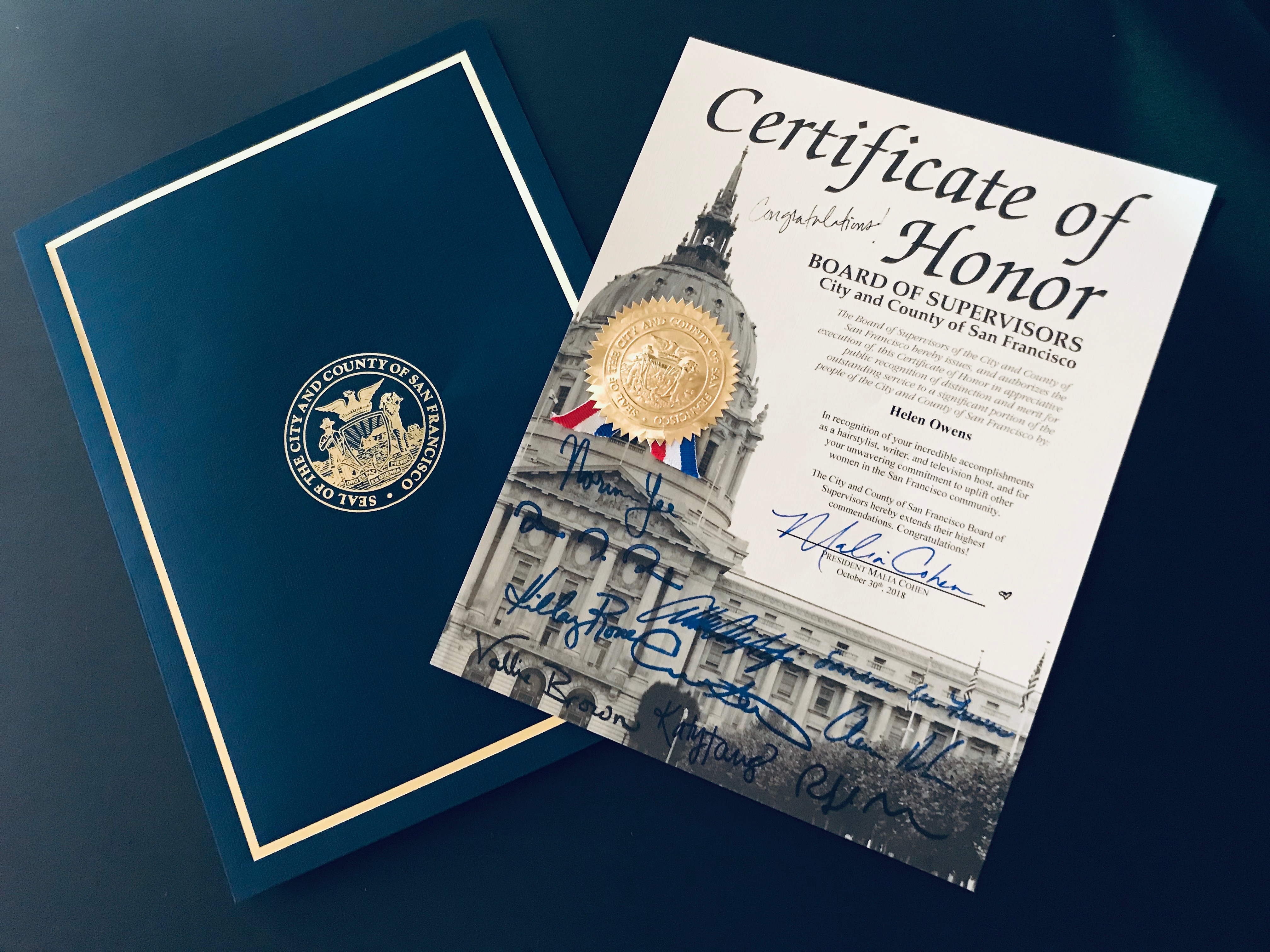 Certificate of Honor