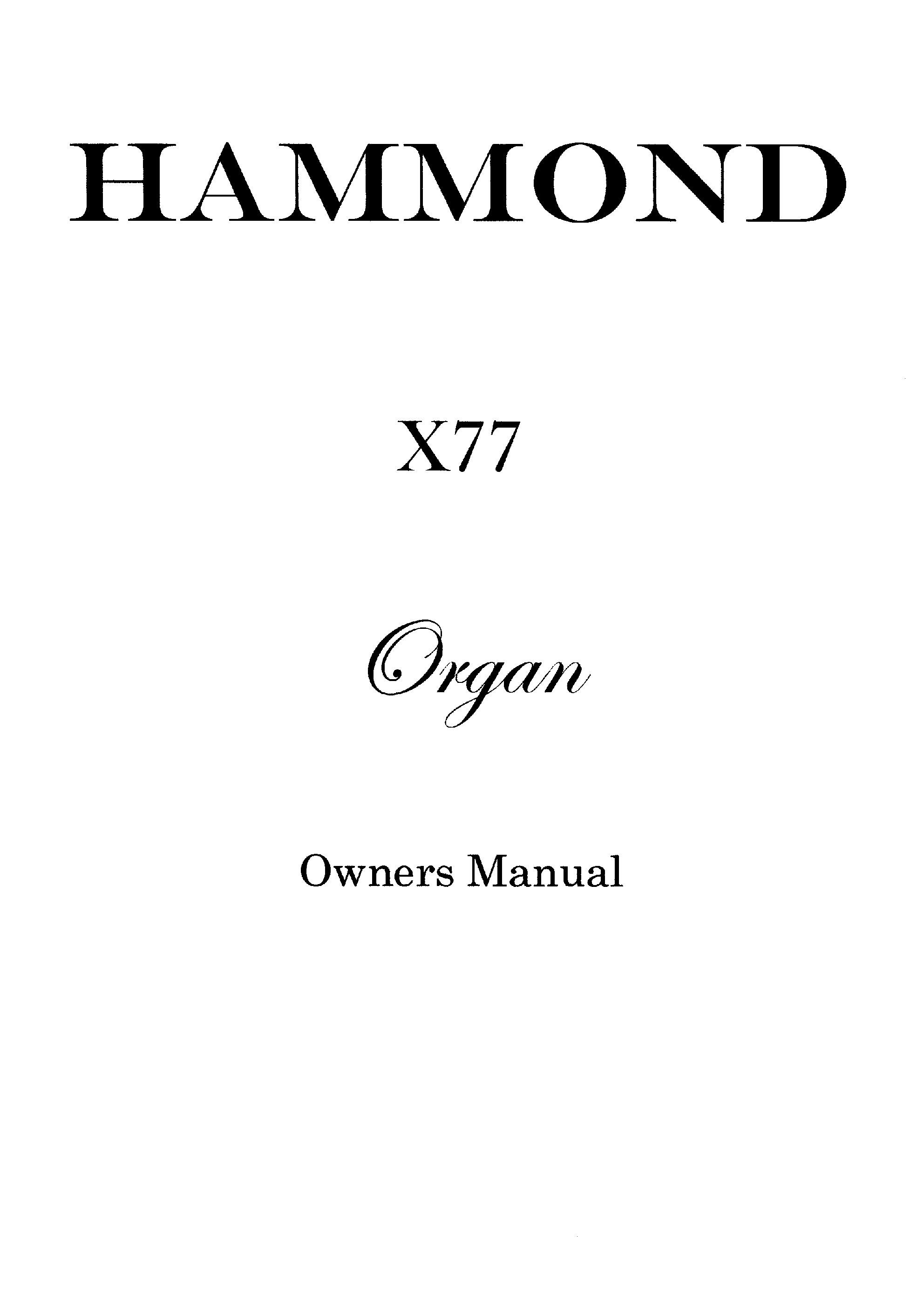 X77 Owners Manual