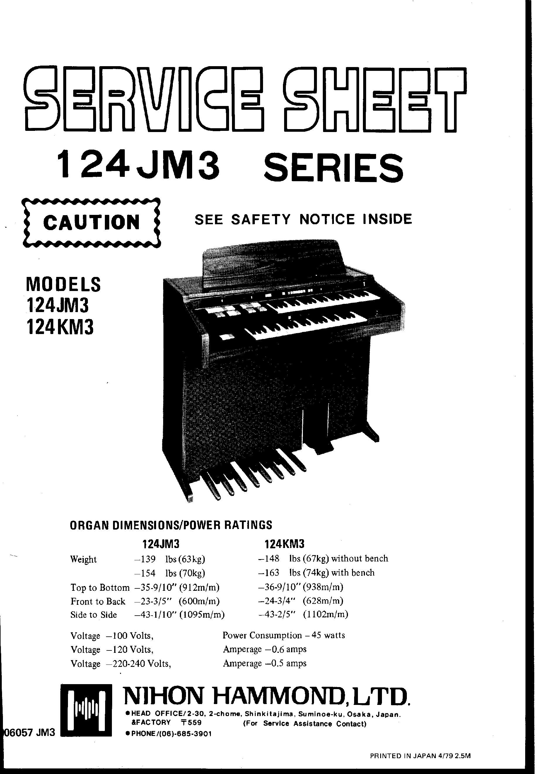 124 JM3 Service Sheet