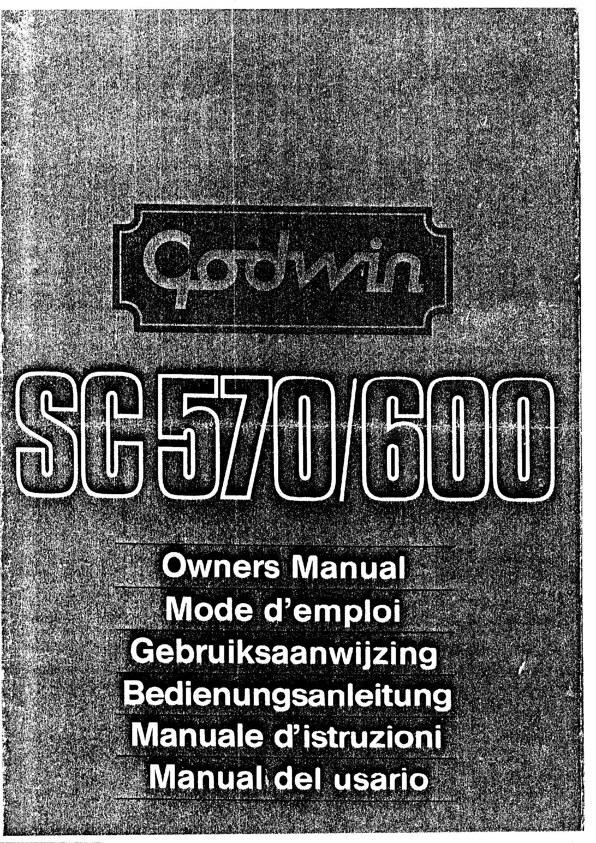 SC570 / SC600 Owners Manual