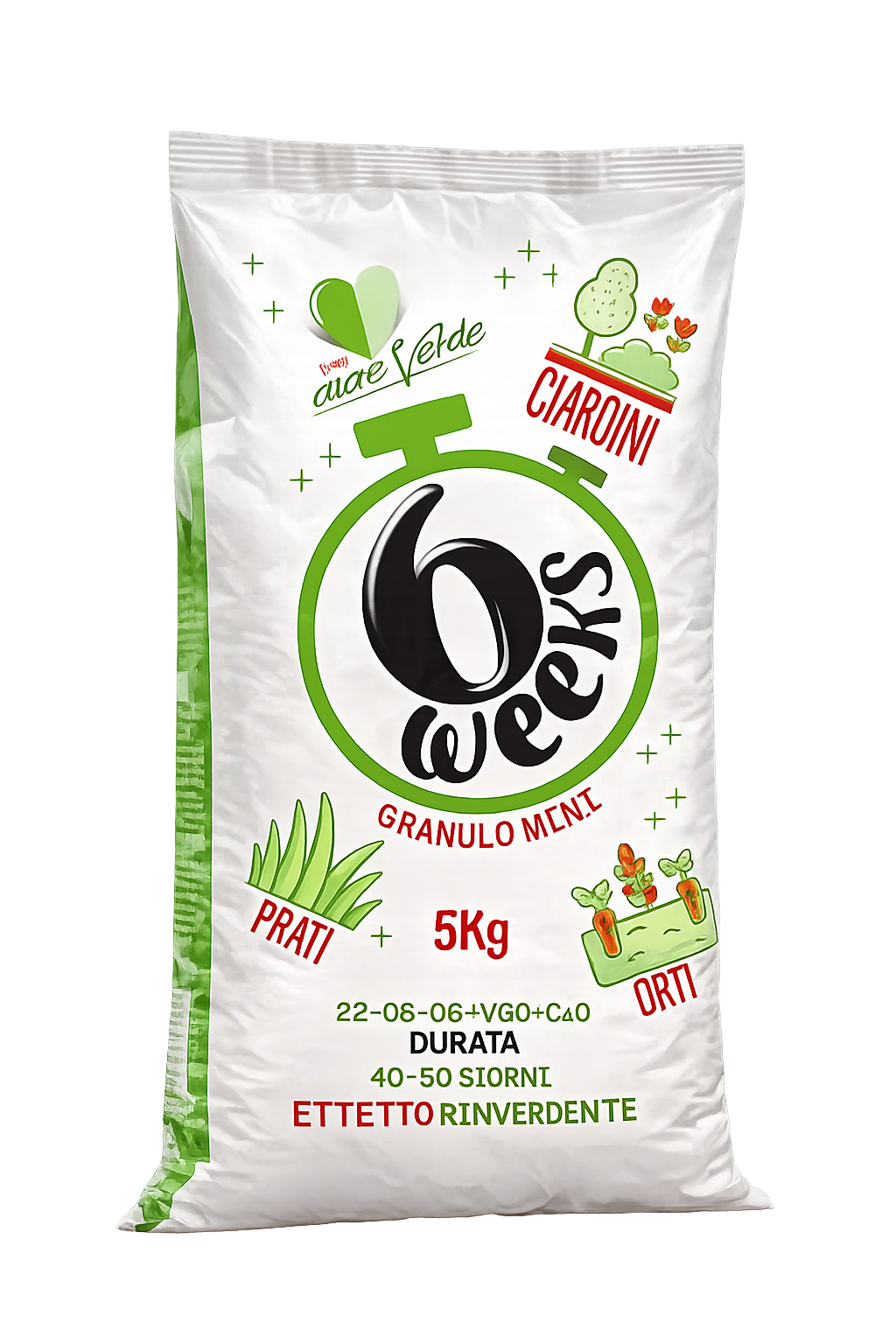 6 WEEKS Concime Granulare NPK 22-6-6 + MgO + CaO 5Kg