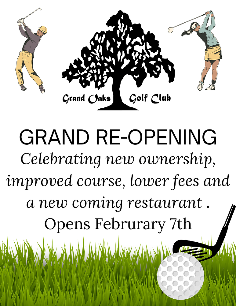 Golf Course Opening We are pleased to announce the grand re-opening of the Golf Course ...