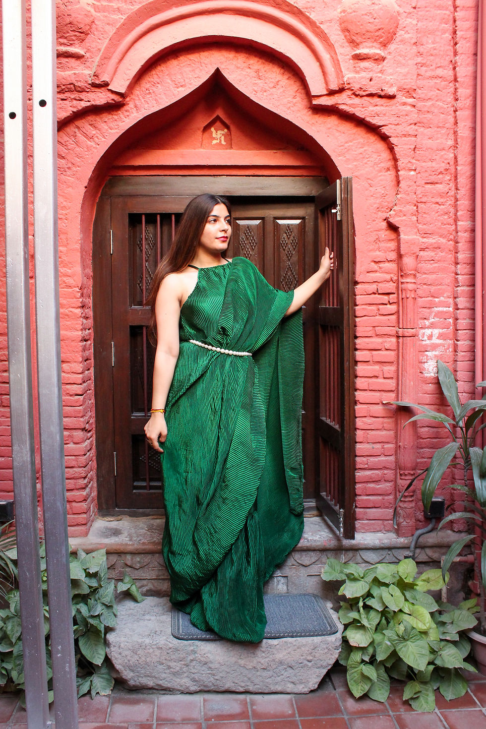 Thumbnail: Gown Saree - Satin Pleated