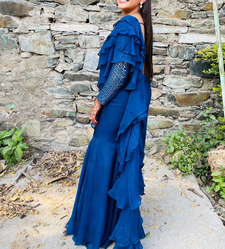 Thumbnail: Organza Skirt Saree With Blouse