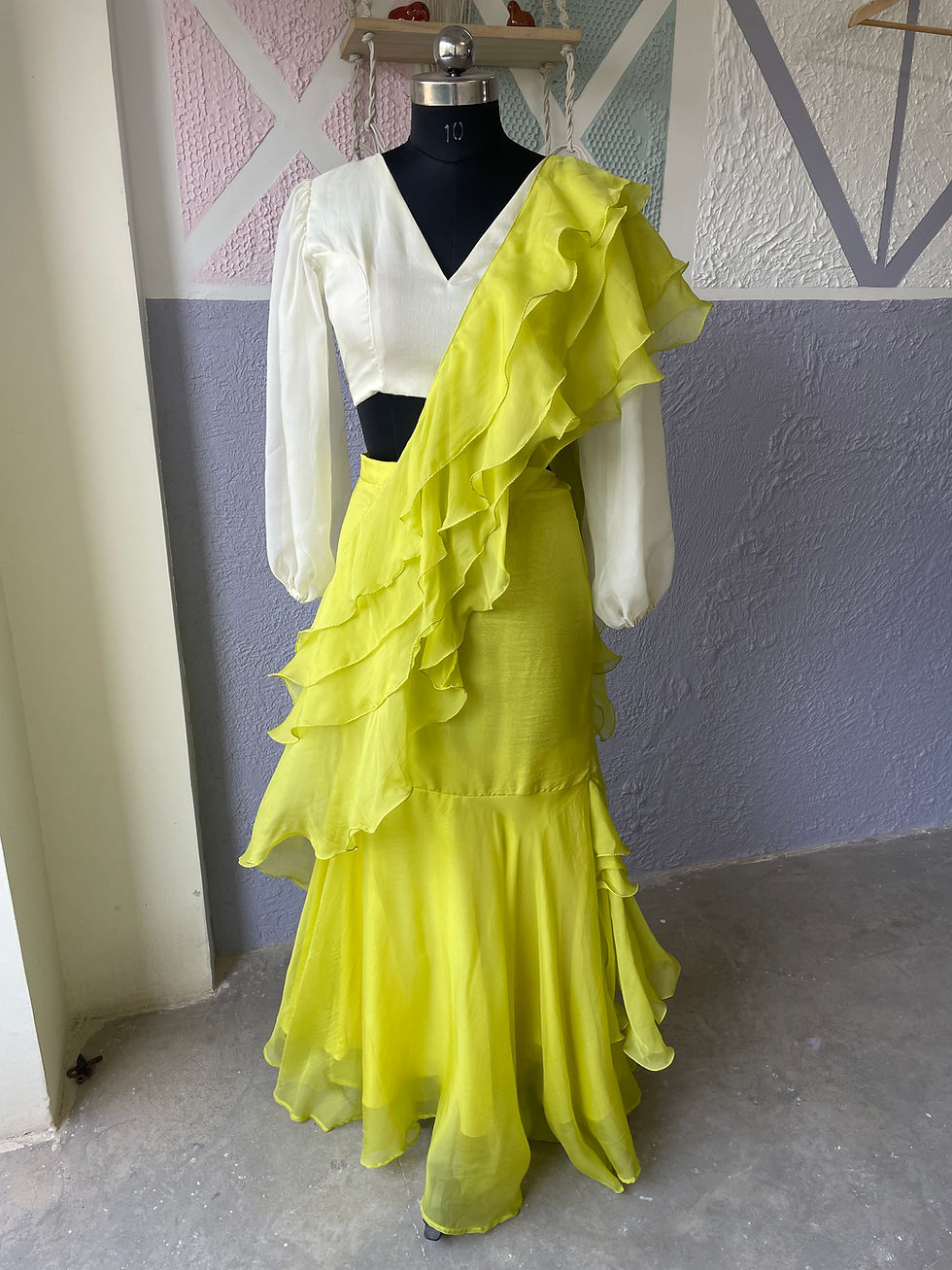 Thumbnail: Organza Skirt Saree With Blouse