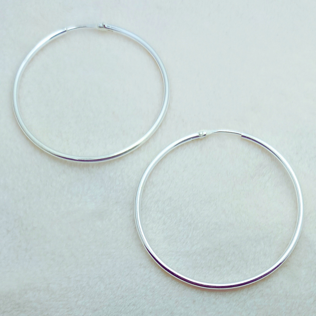 ARETE DE PLATA ARGOLLA HINDU LISA C/S 40MM