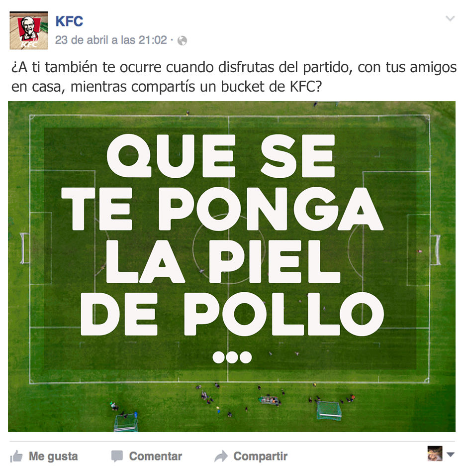 Publicación en Facebook