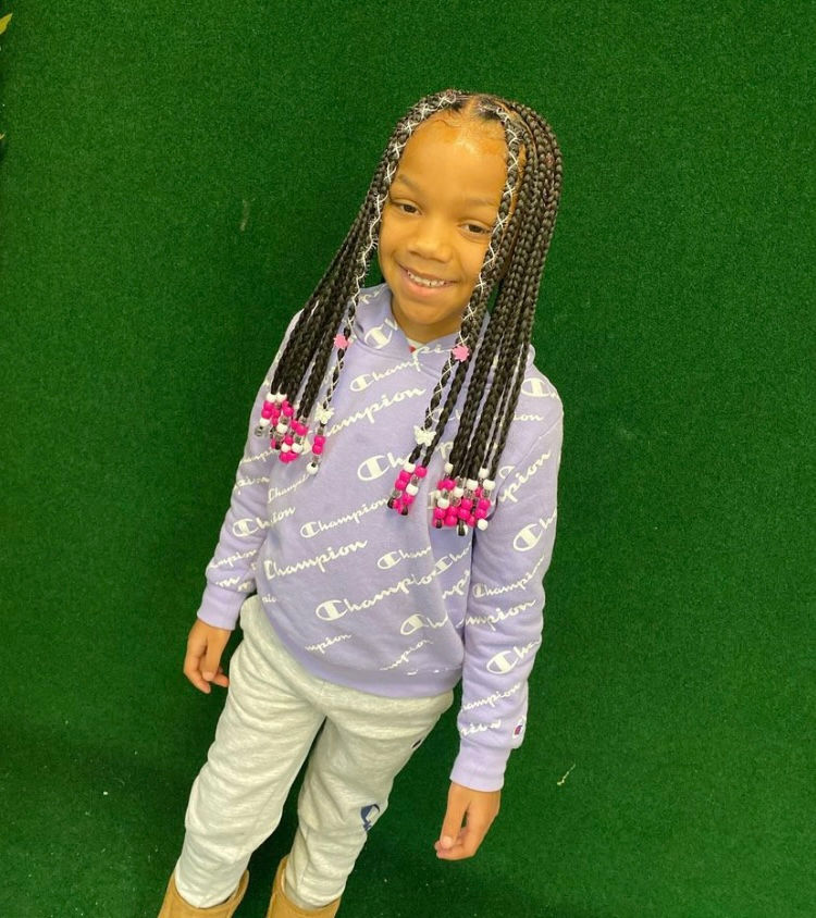 Kids knotless box braids