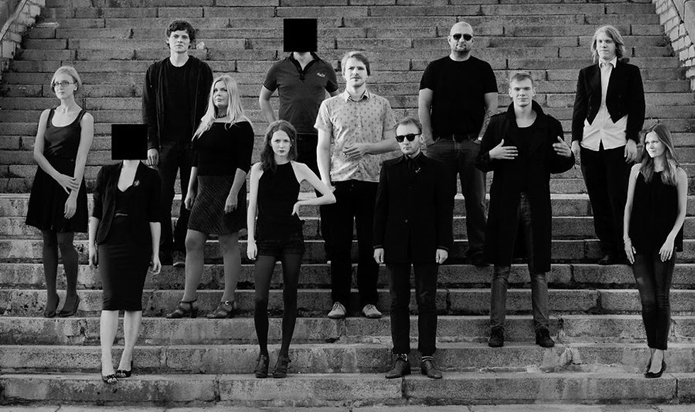 The crew, with Robert Kurvitz in the middle, Kaur Kender in the back row, wearing sunglasses, and Martin Luiga the fourth in the second row. – Photo provided by Martin Luiga