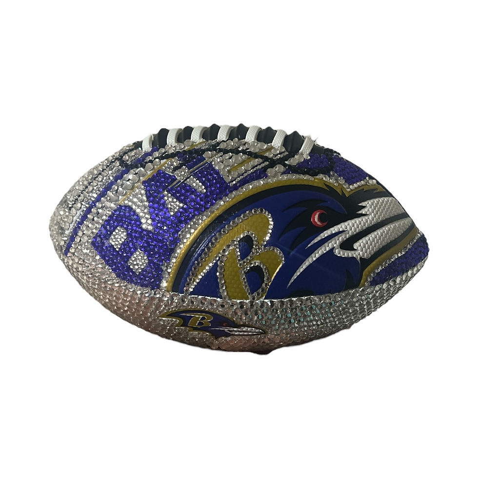 Mini Embellished Football - Purple and Silver Edition
