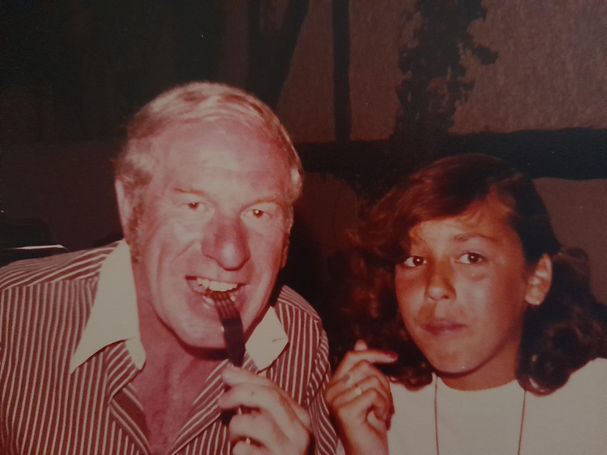 Sarah sharing a meal with Brian.