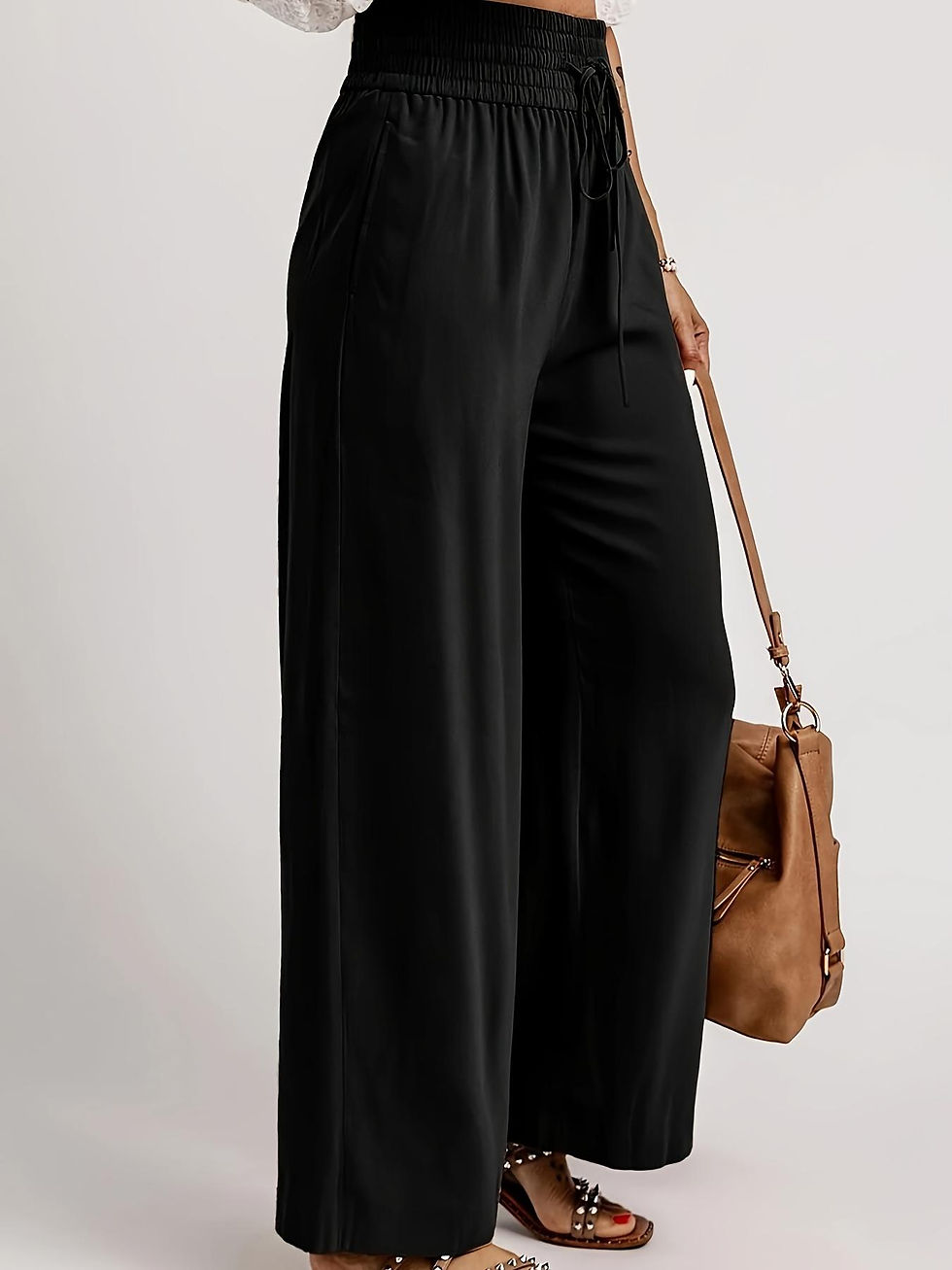 Thumbnail: Grace Wide-Leg Drawstring Pants