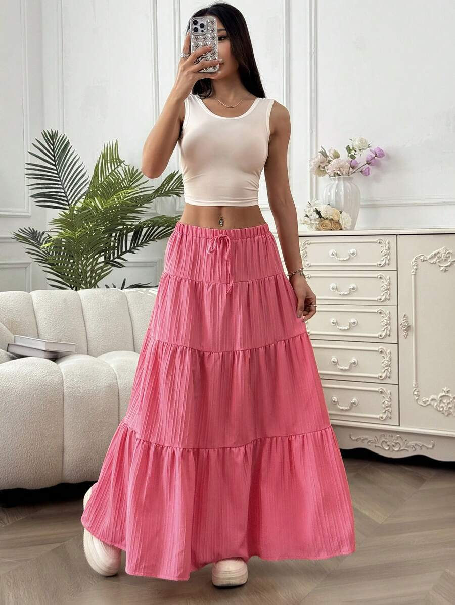 Thumbnail: Flowing Tiered Maxi Skirt
