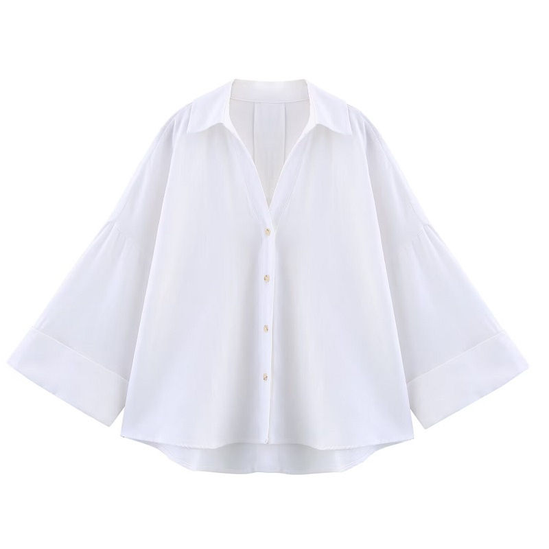 Thumbnail: Shirt White Loose Casual Shirts for Women Summer Button 