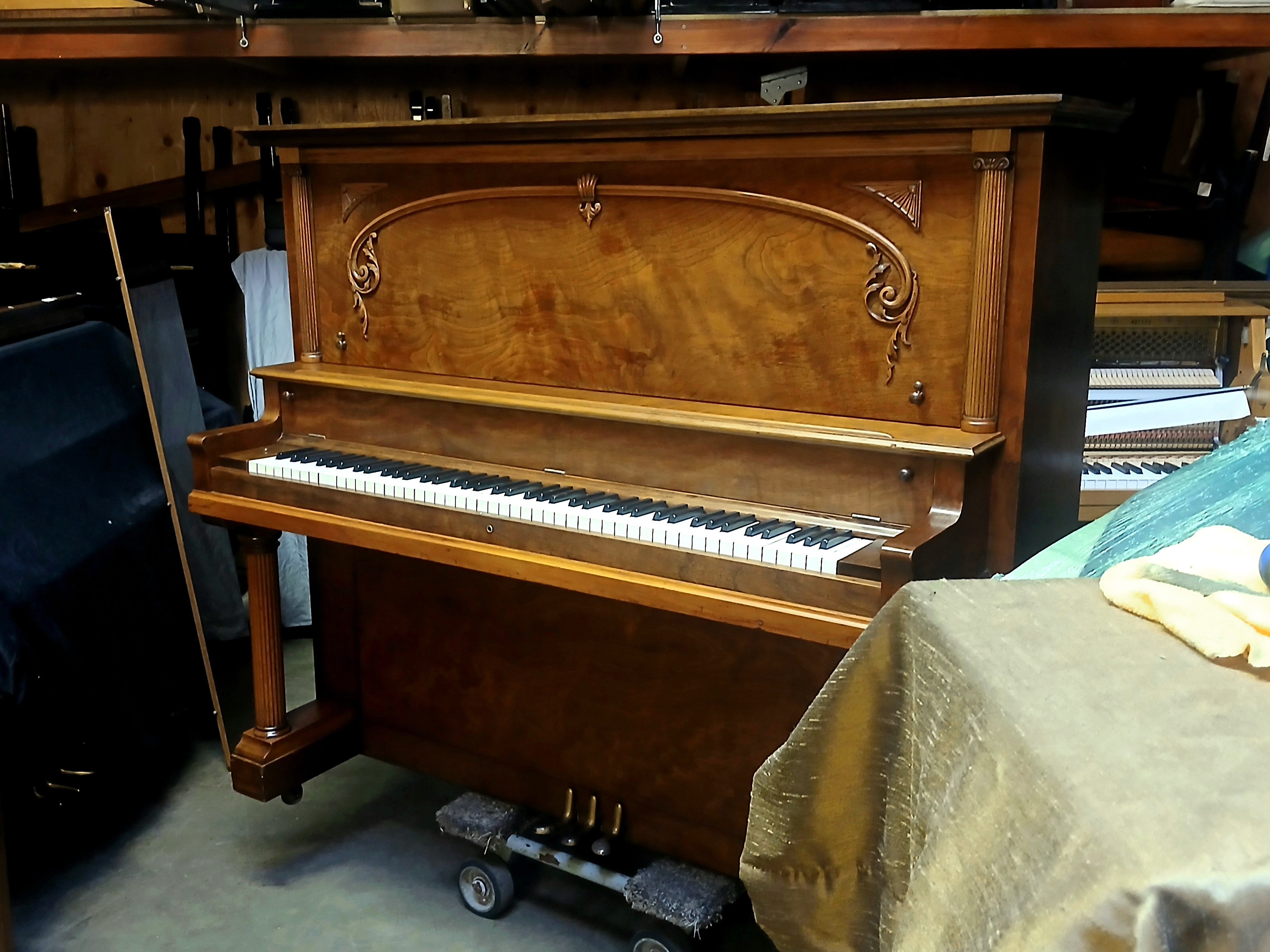 1920s WAGNER Vertical Grand - Ribboned Maple Old-Growth
