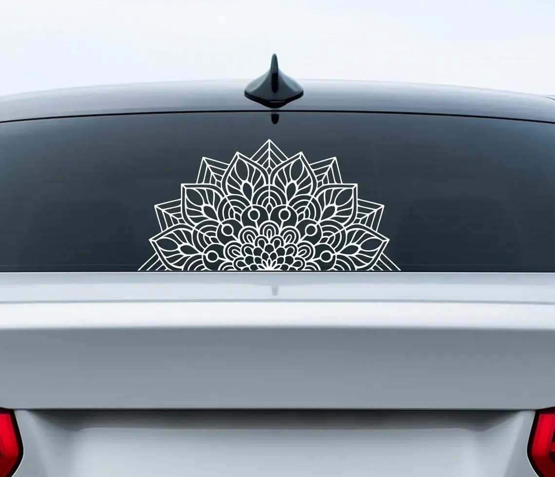 Mandala Deko Aufkleber – vielseitiger Vinyl Sticker für Auto, Wand & Fenster