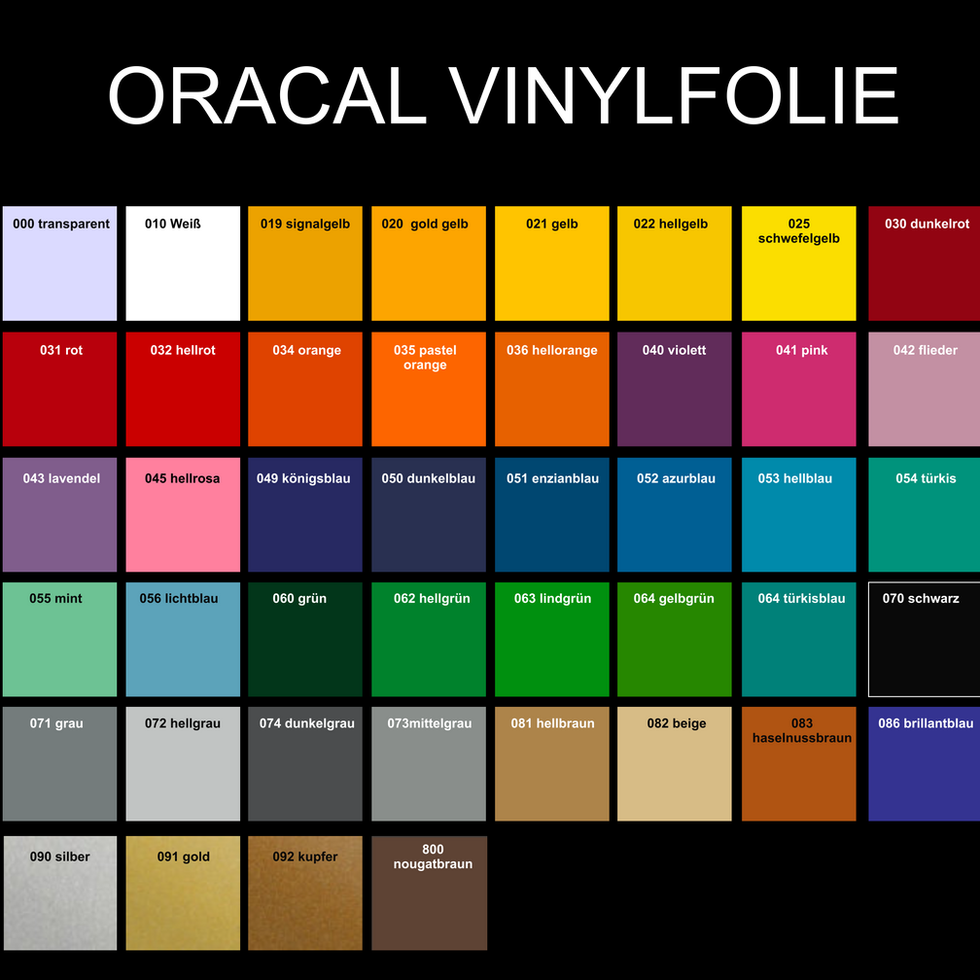 Oracal Vinyl Folie Aufkleber Personalisiert