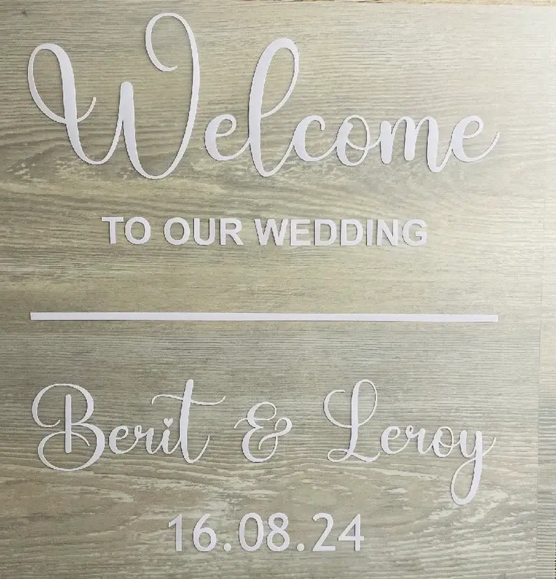 Thumbnail: Hochzeit Willkommens Schild Aufkleber
