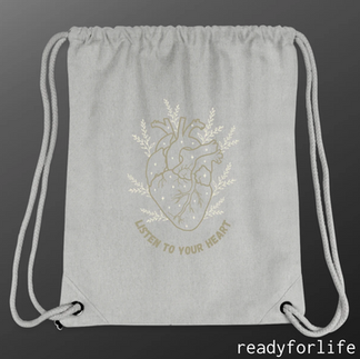 Cooler Stoffbag mit Herz Design Listen to your heart