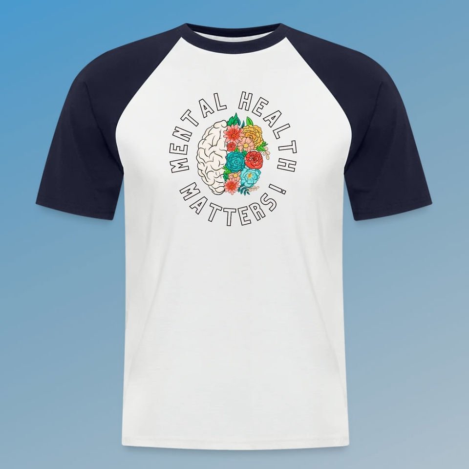 Sportliches T-Shirt mit dem Print Desing Mental Health matters