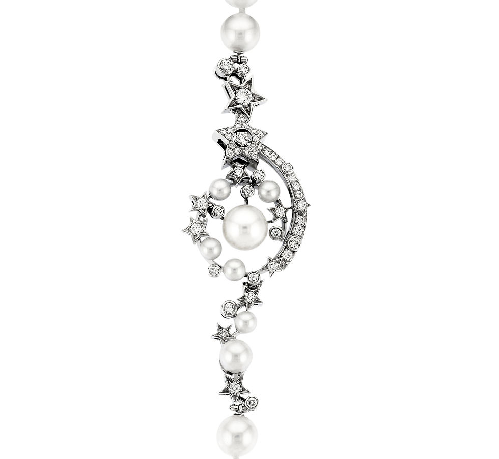 Thumbnail: Chanel, Diamond and Pearl 'Comete' Necklace and Bracelet set in 18K White Gold
