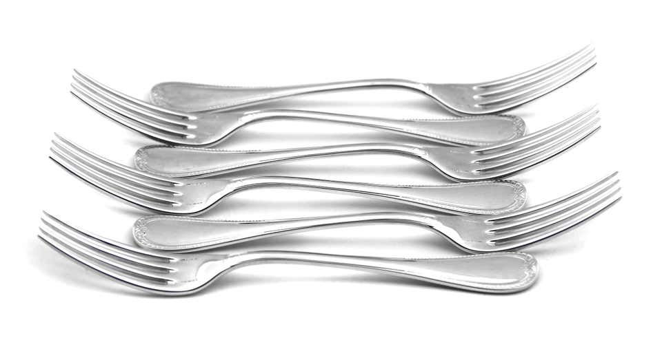 Thumbnail: Christofle, Malmaison Sterling Silver 18-Piece Set of Spoon, Fork and Teaspoon