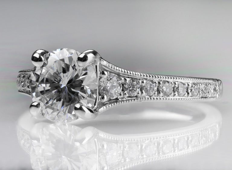 Thumbnail: Diamond Solitaire Ring in Platinum, Round Brilliant Cut 1.20 Cts