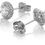 Thumbnail: Diamond Single Stone Solitaire Stud Surrounded by Halo Cluster 1.20 ct Earrings