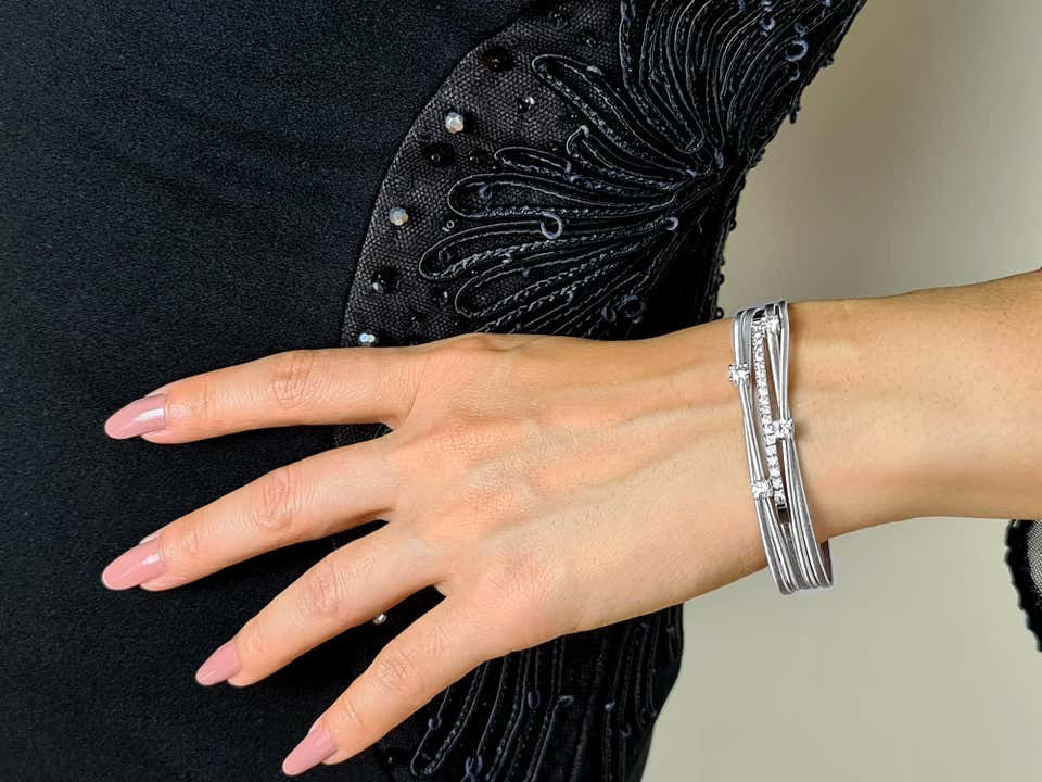 Thumbnail: Marco Bicego Diamond Five-Row Bracelet in 18 Carat White Gold