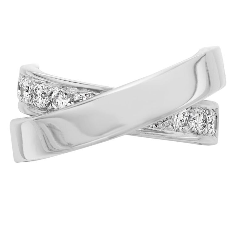 Thumbnail: Cartier French "Noubelle Vague Etincelle" Diamond Ring 18 ct White Gold