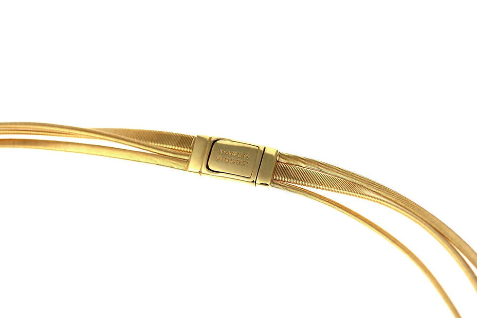 Thumbnail: Marco Bicego Designer, Masai, Three Strand Diamond Necklace in 18-K Yellow Gold