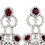 Thumbnail: Retro Pair of Ruby & Diamond Drop/Chandelier Earrings in 18K White Gold
