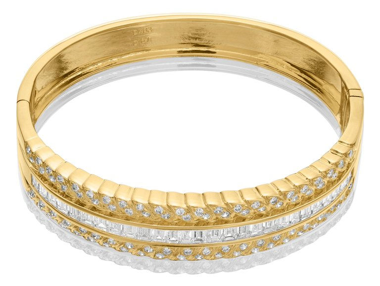 Thumbnail: 'Yessayan' Designer Moving Diamond Bangle in 18ct Yellow Gold