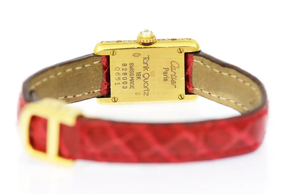 Thumbnail: Cartier Tank Watch in 18K Yellow Gold & Diamonds, Quartz, Box, Ladies