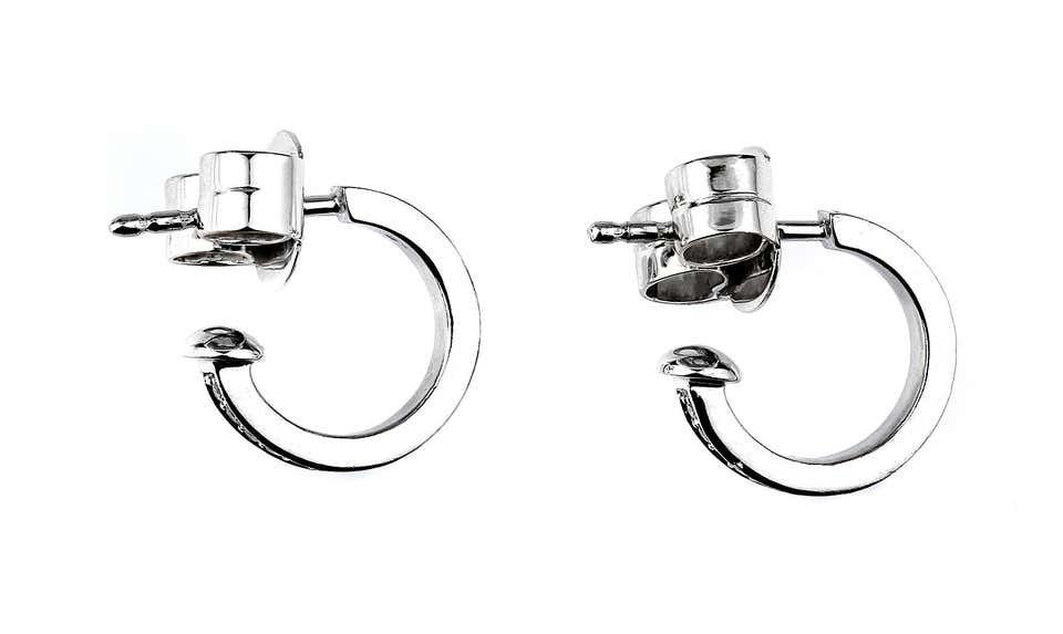 Thumbnail: Diamond, Emerald and Curved Jade Drop Earrings/Pendant in 18 Karat White Gold