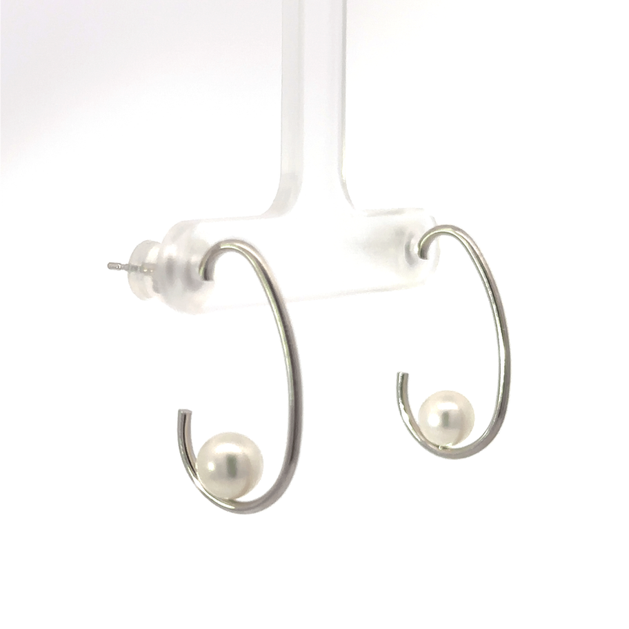 Equilibre d'or blanc perlé