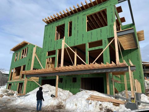 Residential framing and construction project in progress by Articulate Builders
