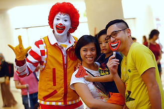 Ronald McDonald at custom snow installation in Kuala Lumpur.