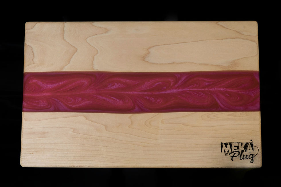 Thumbnail: Side Table out of Hot Pink Epoxy & Hard Maple