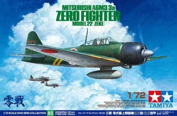 Tamiya - 60785 - 1/72 Mitsubishi A5M3/3a Zero Fighter Model 22 (Zeke)