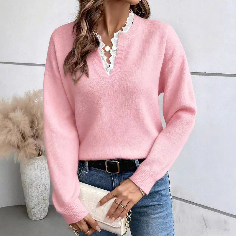 Thumbnail: Casual Women’s Jumper with Lace Detail