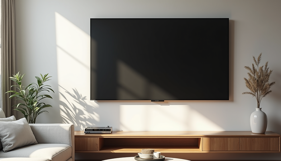An example of TV placement on a wall