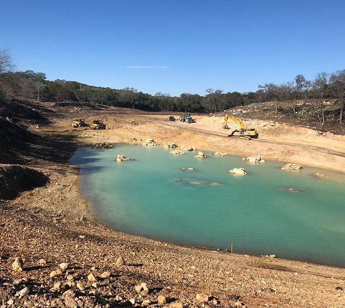 Large pond mid construction