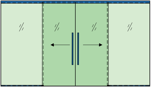 MS8 Two Doors & Two Fixed Panels - Recessed Ceiling Mounted System