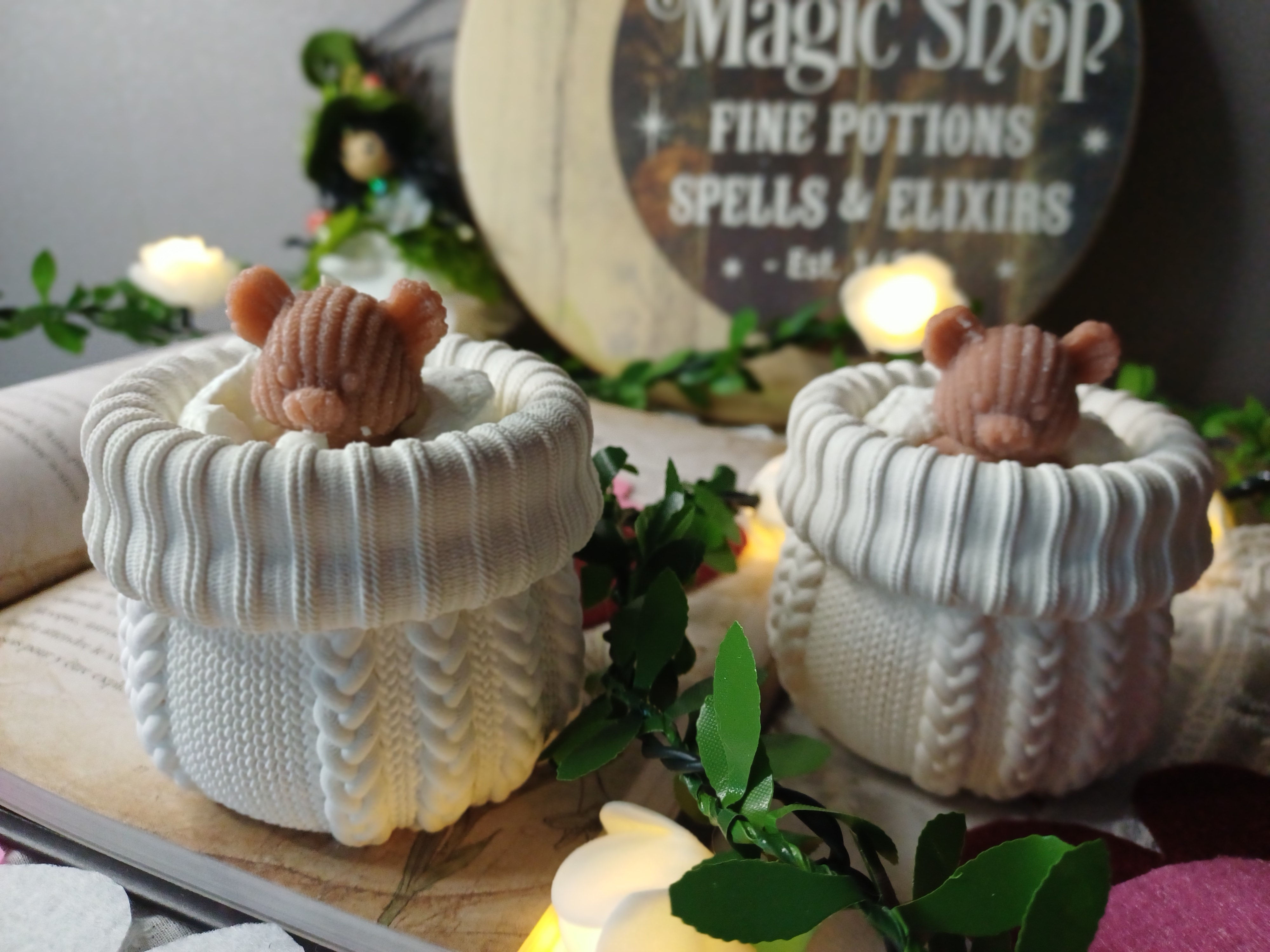 🕯️✨🧸 Bougie Nounours – Boîte à biscuits