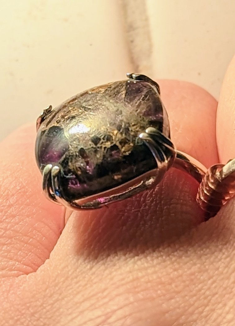 Thumbnail: Copper Mojave Amethyst ring. Size L
