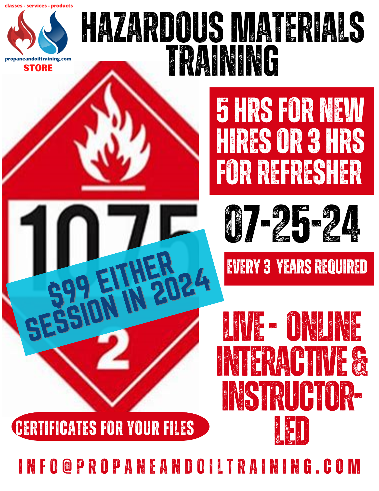 07-25-24 Hazardous Materials Initial Training and Recurrent (Refresher) training