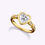 Thumbnail: Unique Leaf Accent Bezel Set Diamond Engagement Ring | 18K Yellow Gold